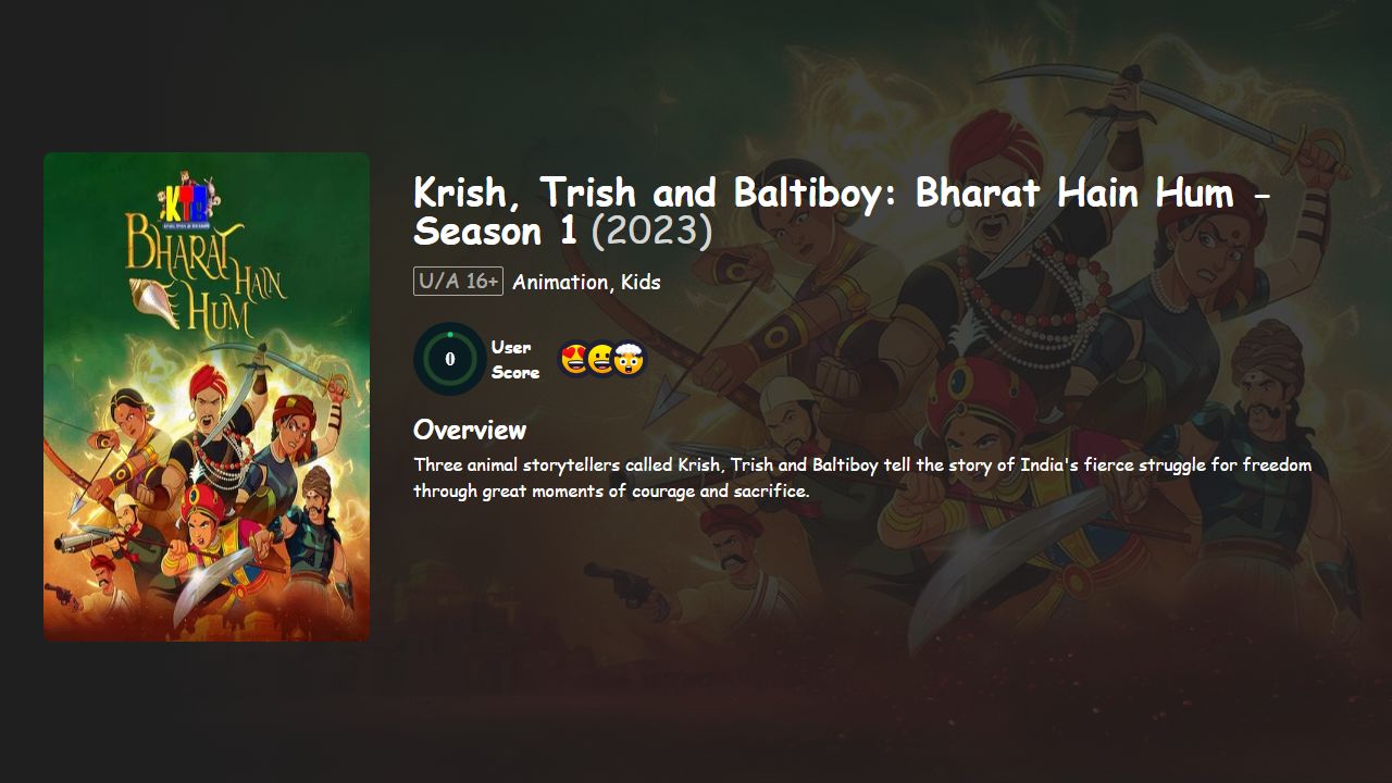Krish, Trish and Baltiboy: Bharat Hain Hum Season 1 Hindi Dubbed
