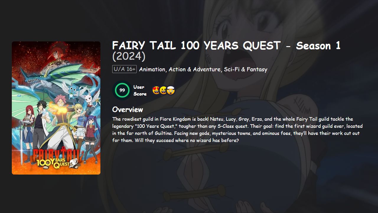 FAIRY TAIL 100 YEARS QUEST Season 1 Hindi-English-Japanese Dubbed