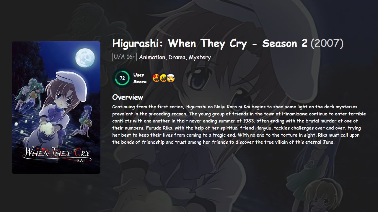 Higurashi: When They Cry Season 2 Japanese Dubbed