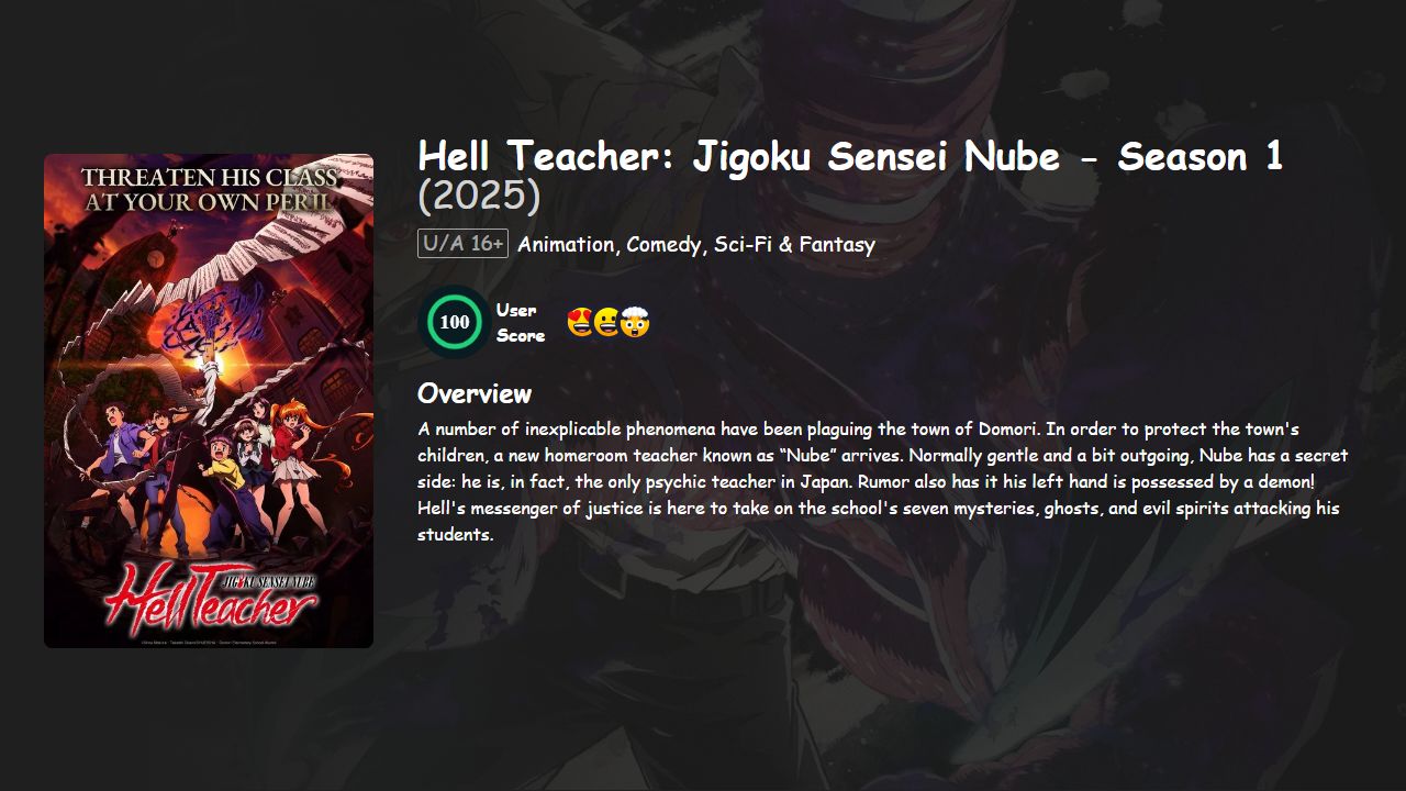 Hell Teacher: Jigoku Sensei Nube Season 1 Japanese Dubbed