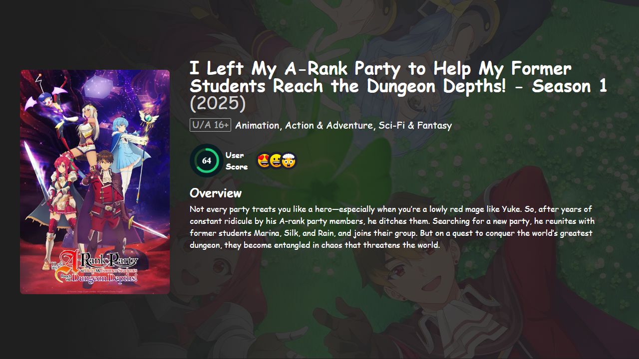 I Left My A-Rank Party to Help My Former Students Reach the Dungeon Depths! Season 1 English-Japanese Dubbed