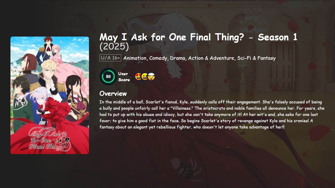 May I Ask for One Final Thing? Season 1 Hindi-English-Japanese Dubbed