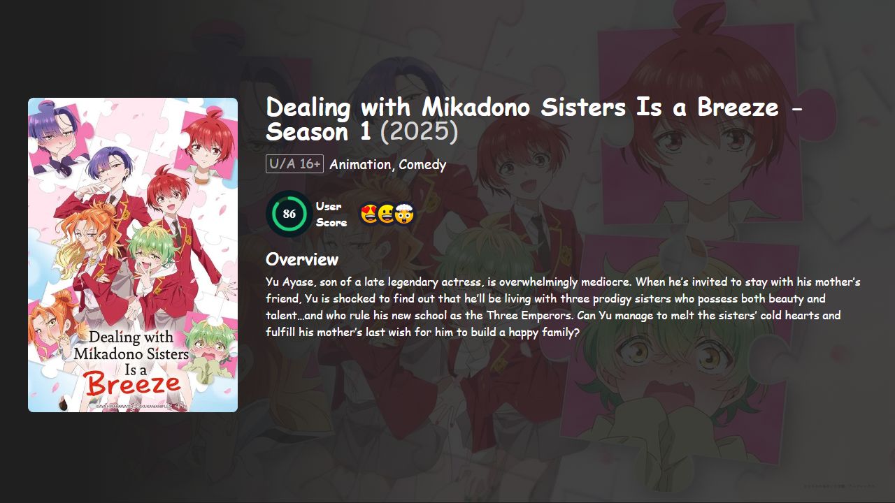 Dealing with Mikadono Sisters Is a Breeze Season 1 Japanese Dubbed