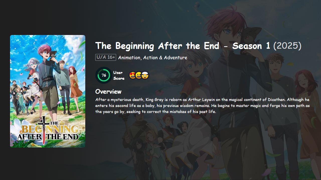 The Beginning After the End Season 1 English-Japanese Dubbed