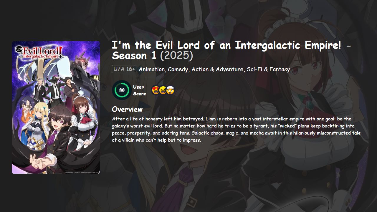 I’m the Evil Lord of an Intergalactic Empire! Season 1 Japanese Dubbed