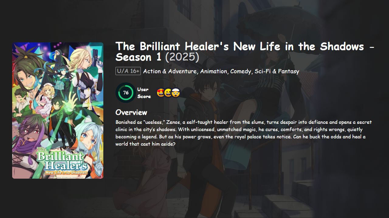 The Brilliant Healer’s New Life in the Shadows Season 1 English Dubbed