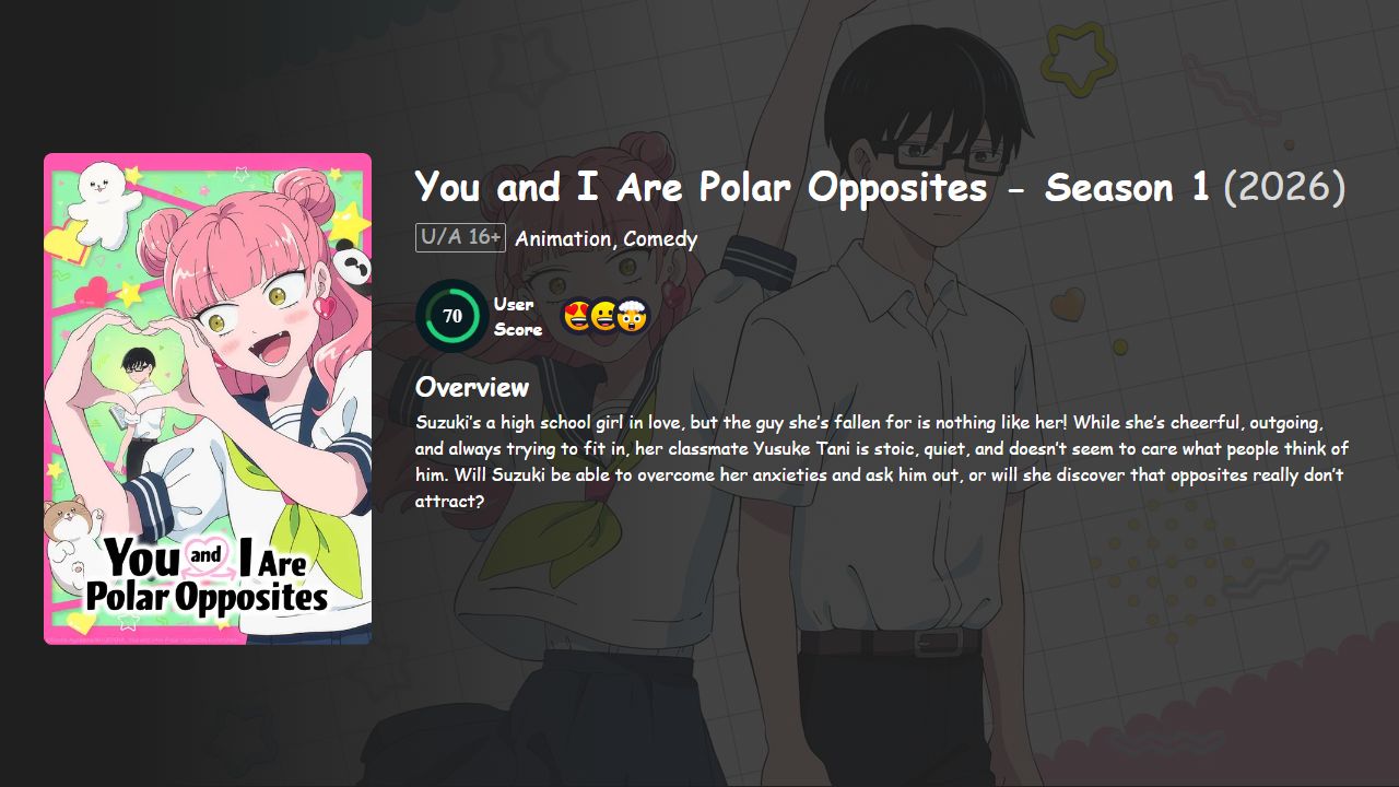 You and I Are Polar Opposites Season 1 Hindi-Telugu-Tamil-English-Japanese Dubbed
