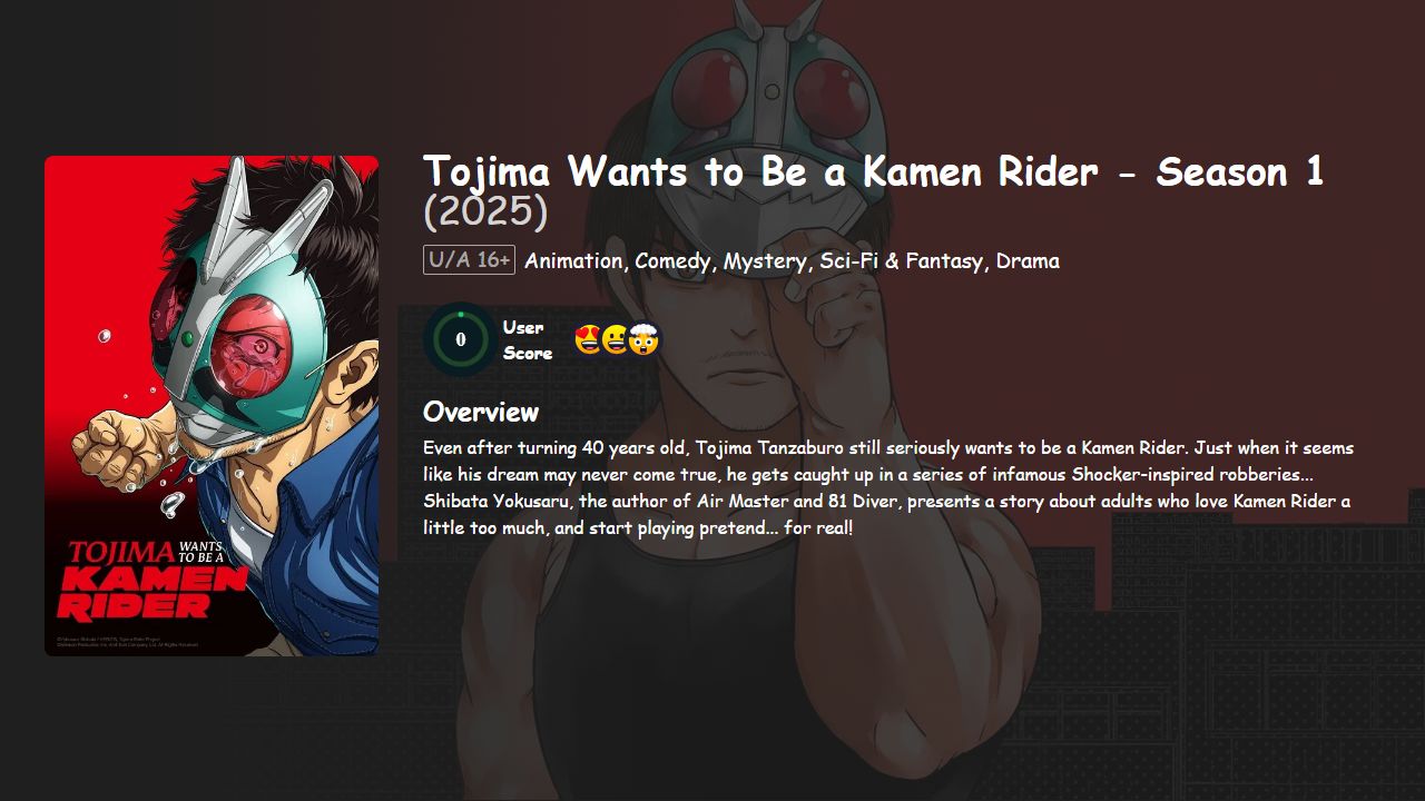 Tojima Wants to Be a Kamen Rider Season 1 Hindi-Telugu-Tamil-English-Japanese Dubbed