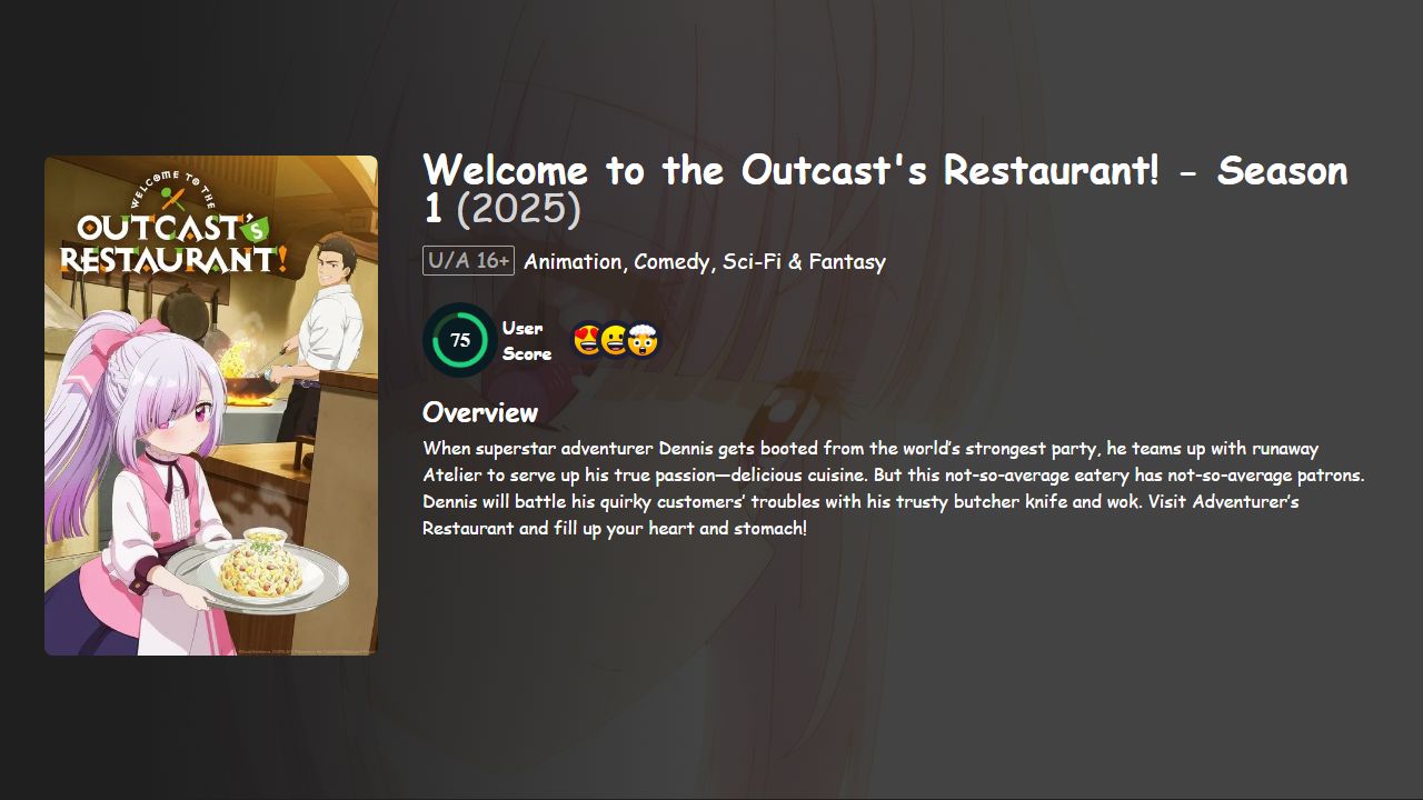 Welcome to the Outcast’s Restaurant! Season 1 Hindi-Japanese Dubbed