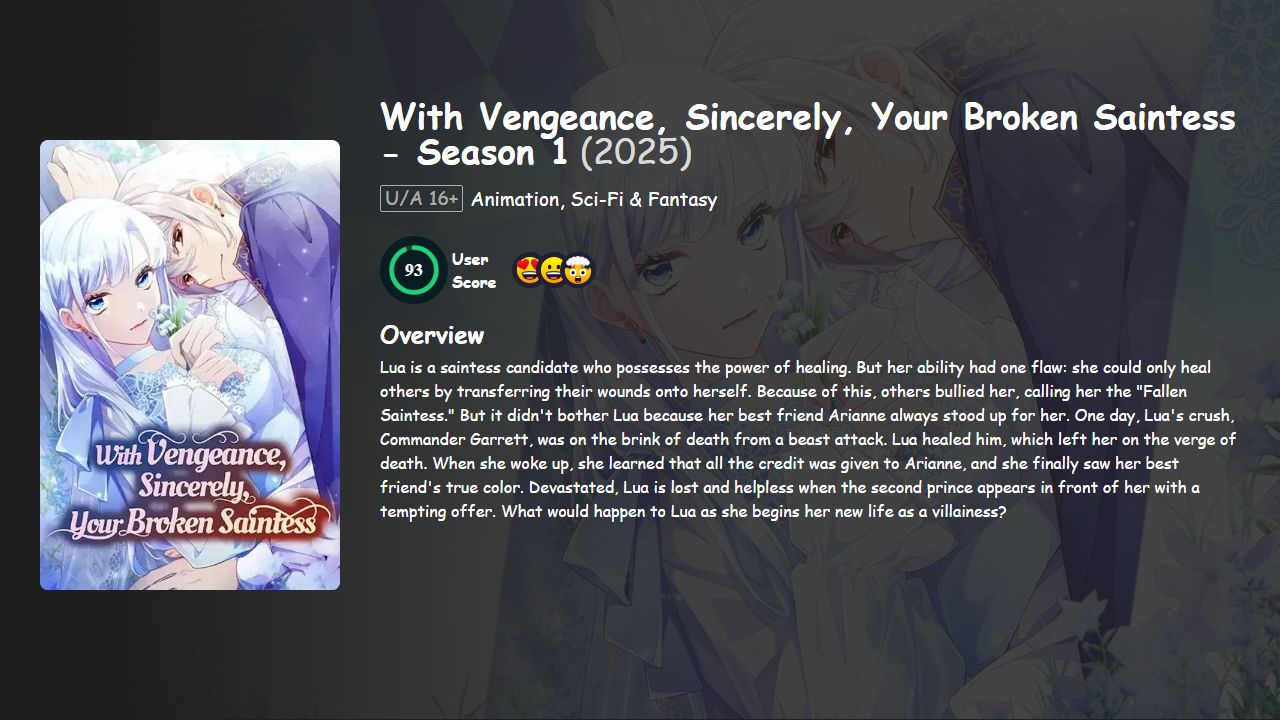 With Vengeance, Sincerely, Your Broken Saintess Season 1 Japanese Dubbed