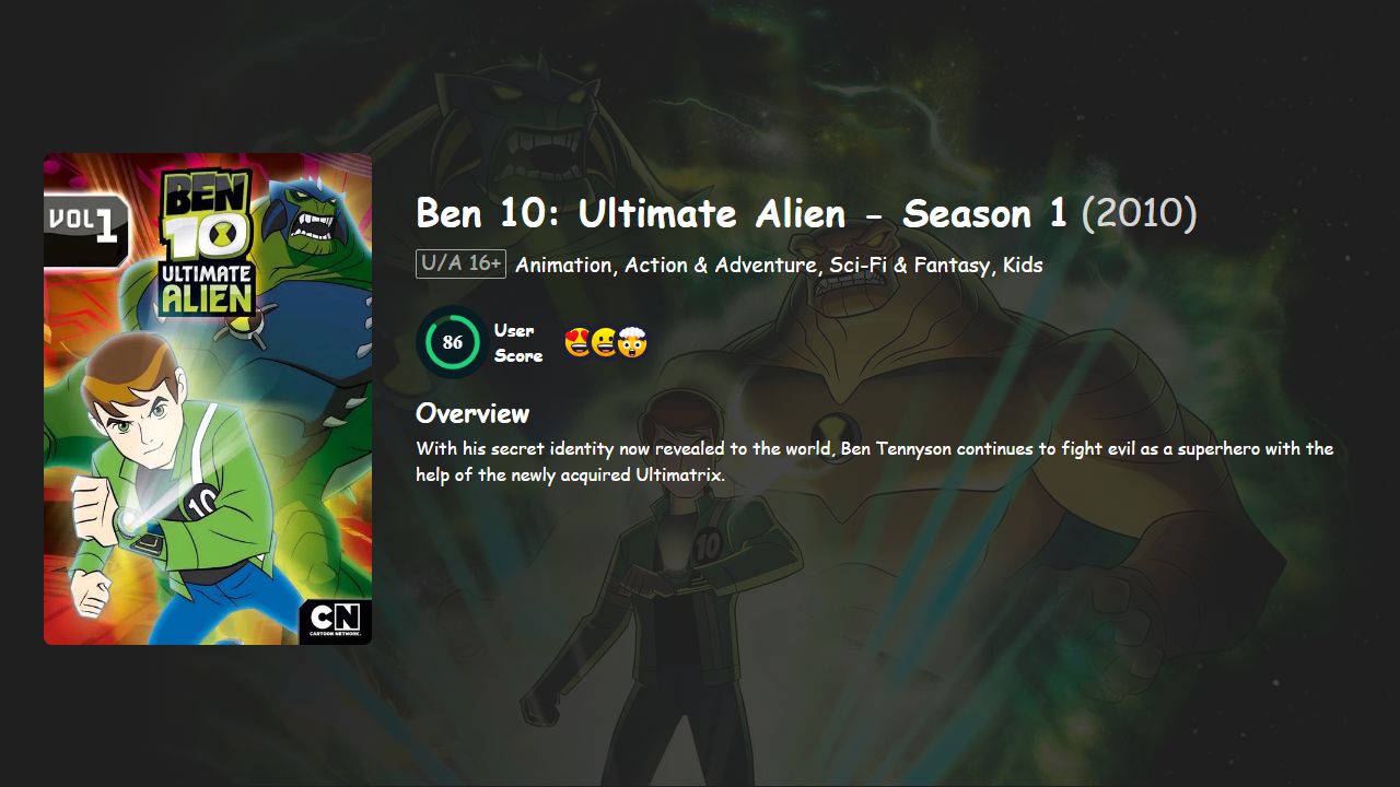 Ben 10: Ultimate Alien Season 1 Hindi-Telugu-Tamil-Bengali-English Dubbed