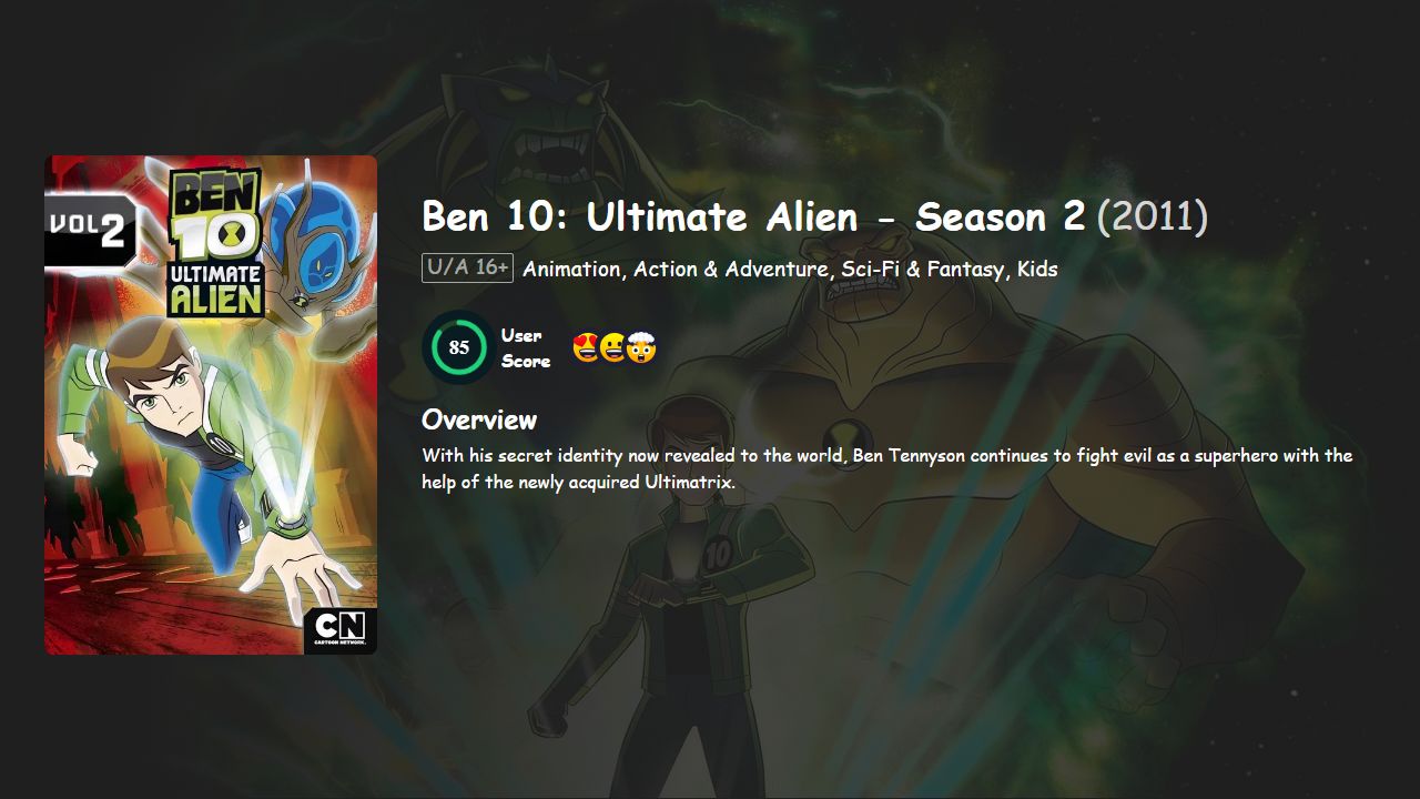 Ben 10: Ultimate Alien Season 2 Hindi-Telugu-Tamil-Bengali-English Dubbed