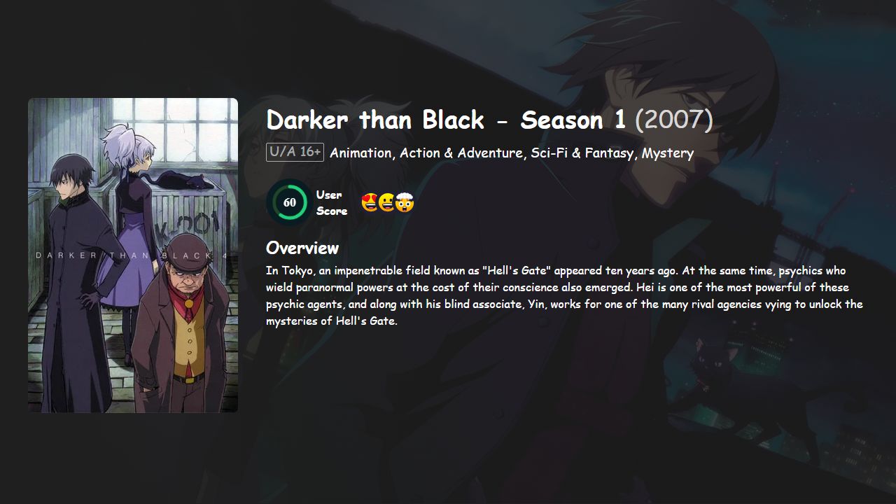 Darker than Black Season 1 English-Japanese Dubbed