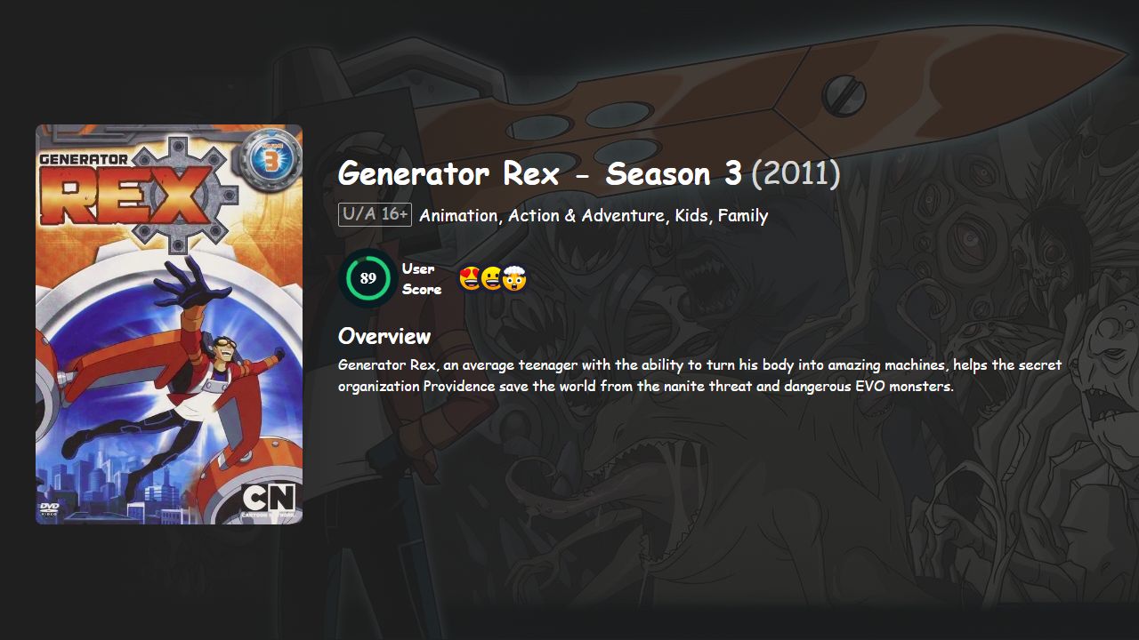 Generator Rex Season 3 Hindi-Telugu-Tamil-Kannada-Malayalam-English Dubbed