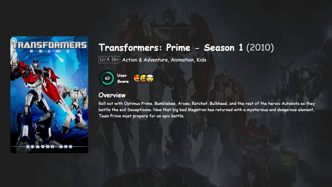 Transformers: Prime Season 1 Hindi-English Dubbed