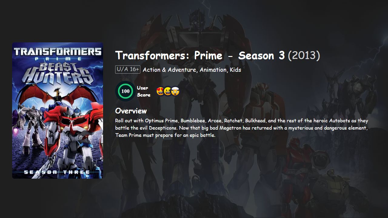 Transformers: Prime Season 3 Hindi-English Dubbed