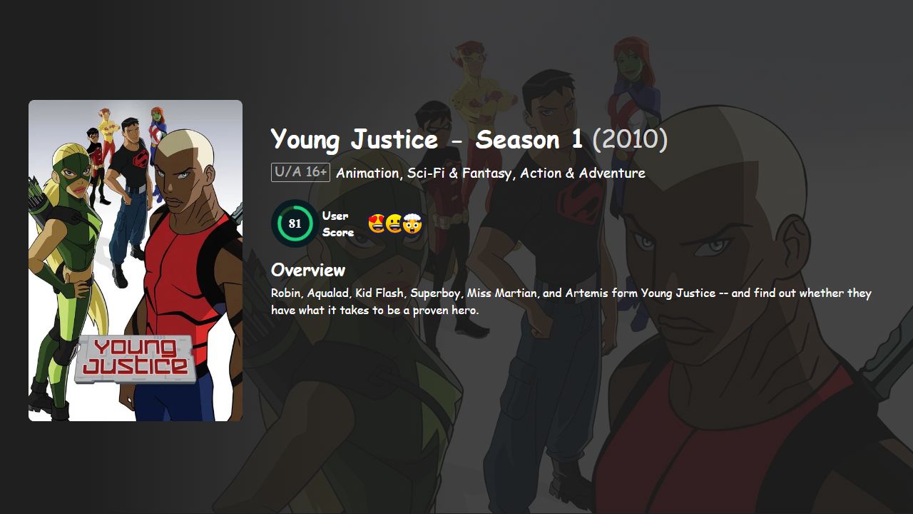 Young Justice Season 1 Hindi-Telugu-Tamil-English Dubbed