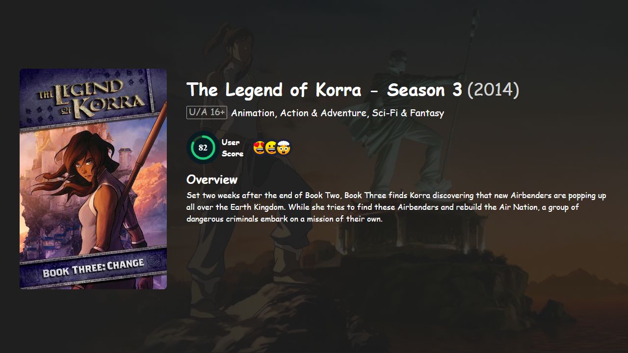 The Legend of Korra Season 3 Hindi-Telugu-Tamil-Malayalam-English Dubbed