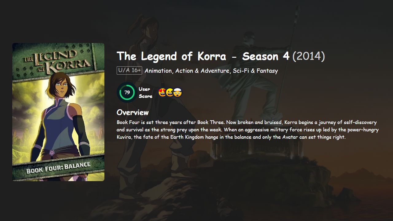 The Legend of Korra Season 4 Hindi-Telugu-Tamil-Malayalam-English Dubbed