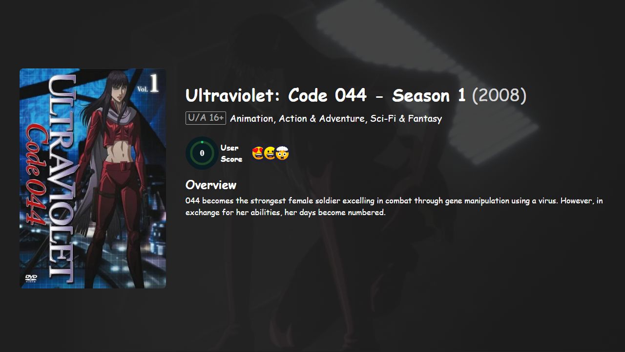 Ultraviolet: Code 044 Season 1 Hindi-English-Japanese Dubbed