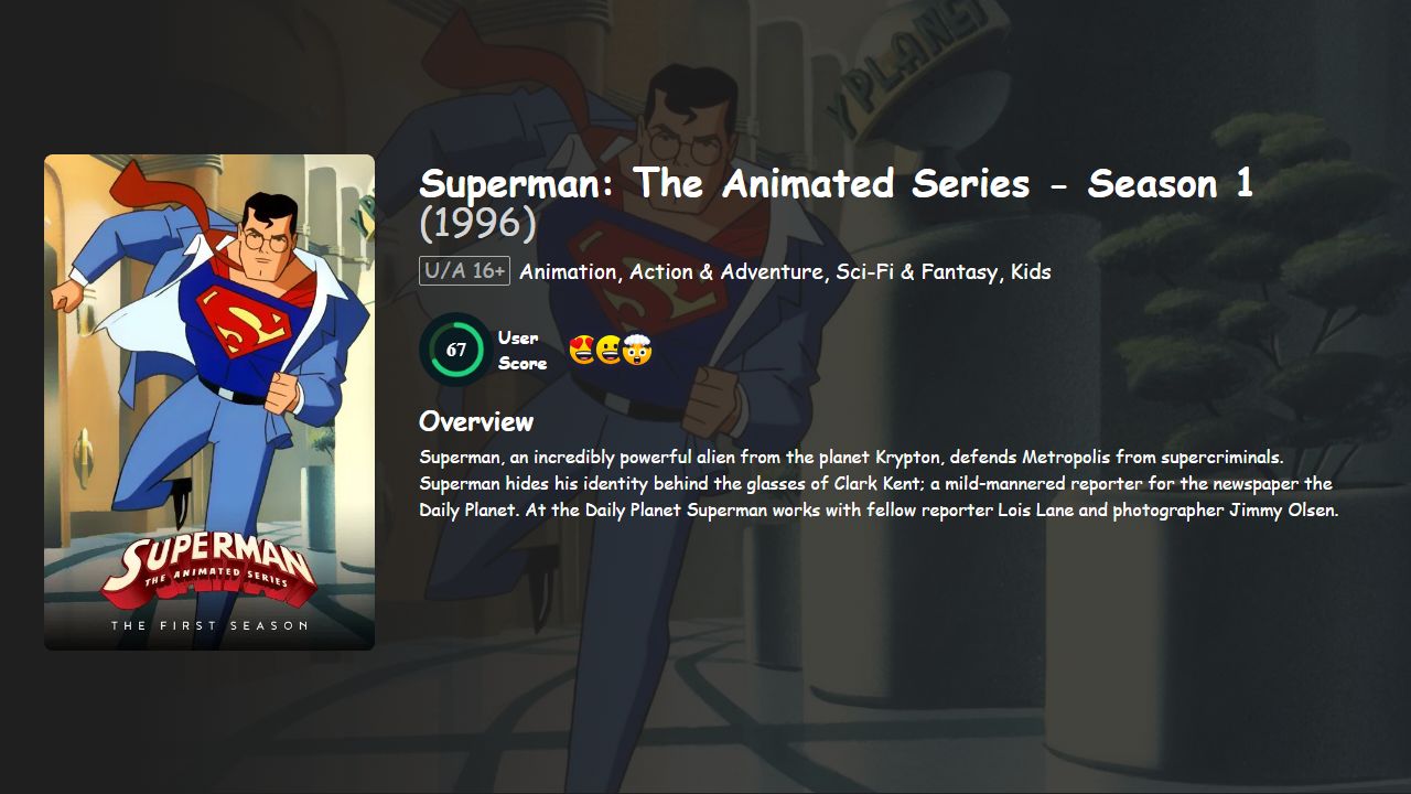 Superman: The Animated Series Season 1 Hindi-English Dubbed