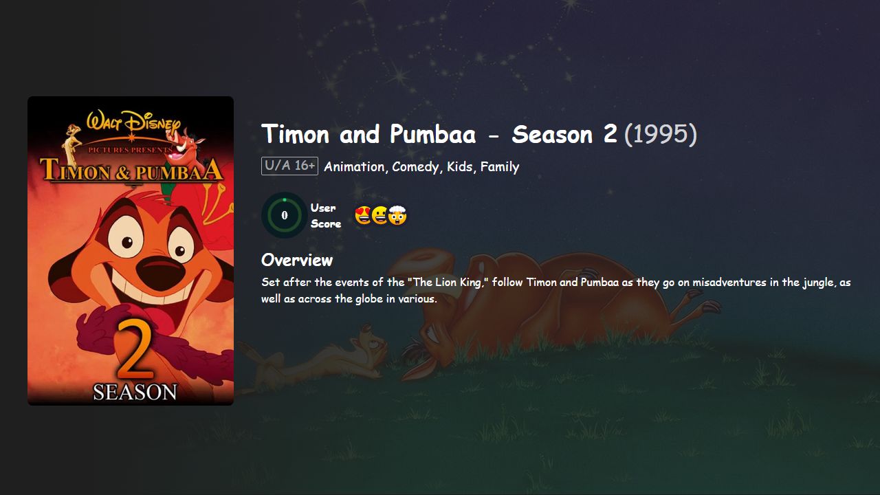 Timon and Pumbaa Season 2 Hindi-Telugu-Tamil-English Dubbed