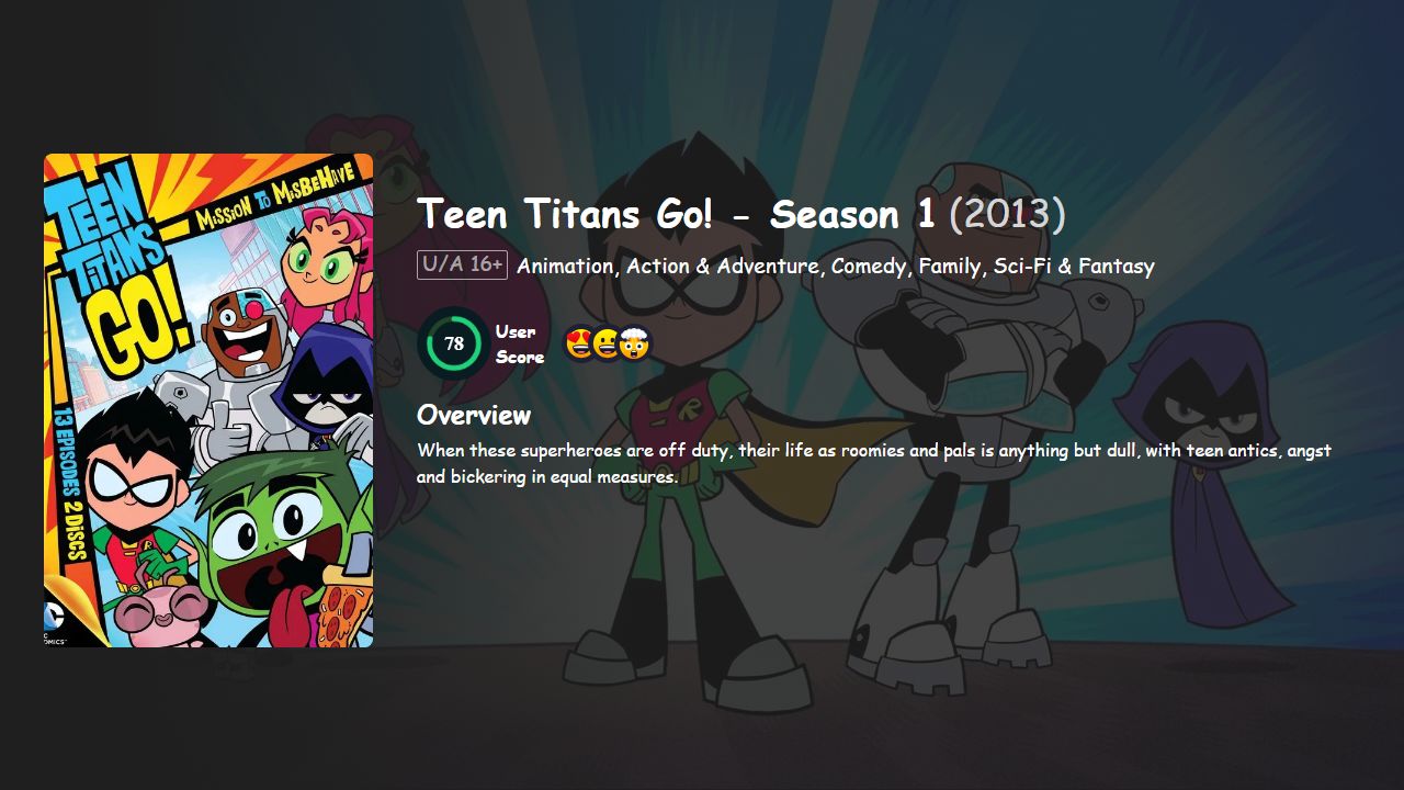 Teen Titans Go! Season 1 Hindi-Telugu-Tamil-English Dubbed