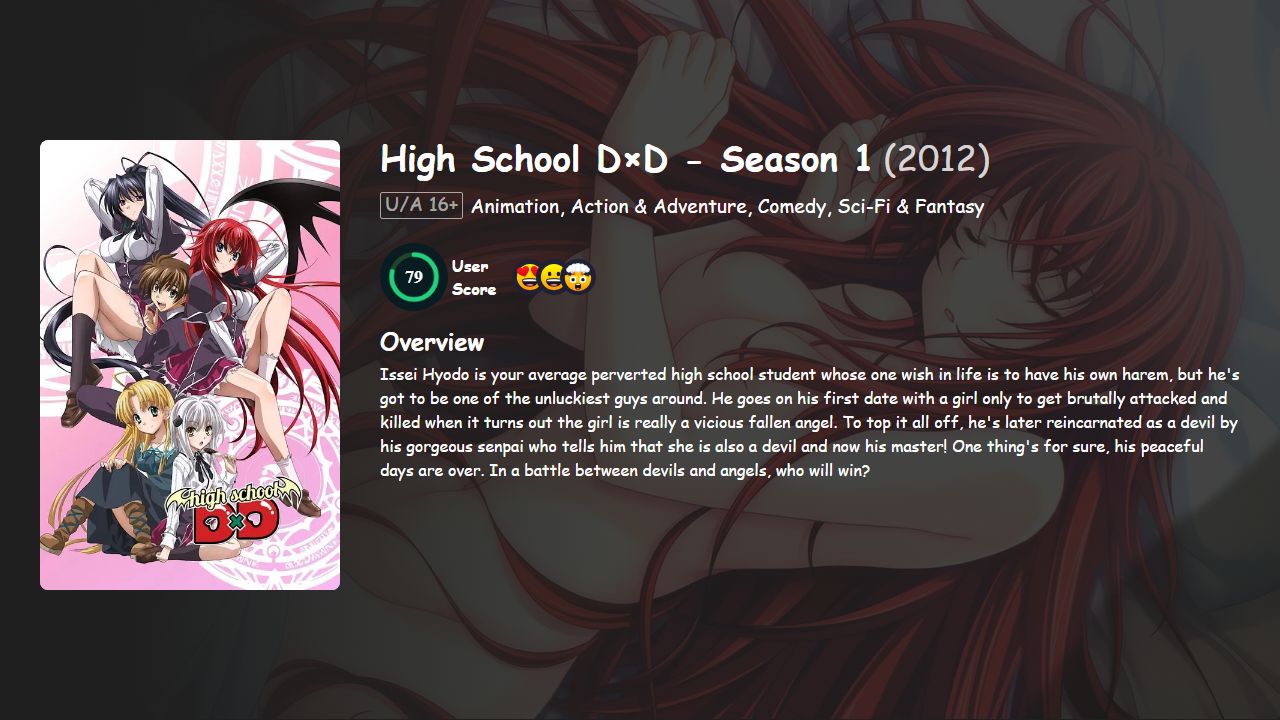 High School D×D Season 1 Hindi-English-Japanese Dubbed