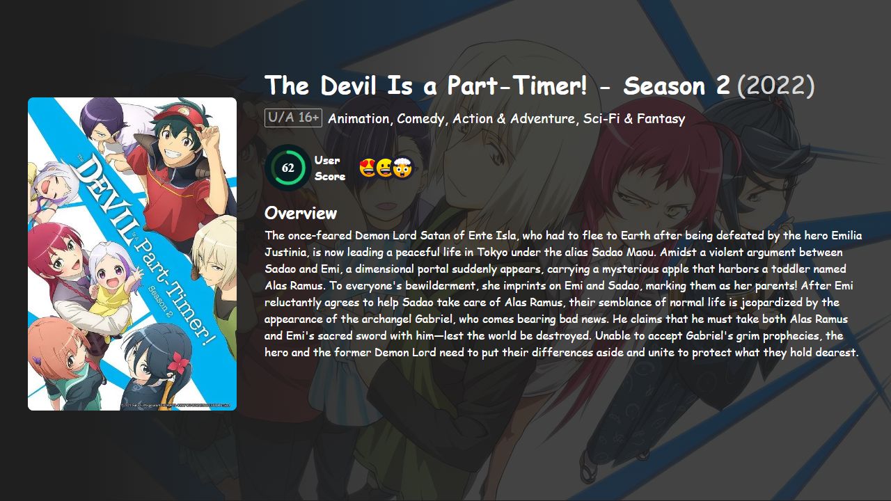 The Devil Is a Part-Timer! Season 2 English-Japanese Dubbed