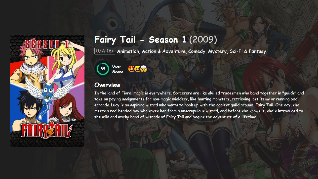 Fairy Tail Season 1 Hindi-English-Japanese Dubbed