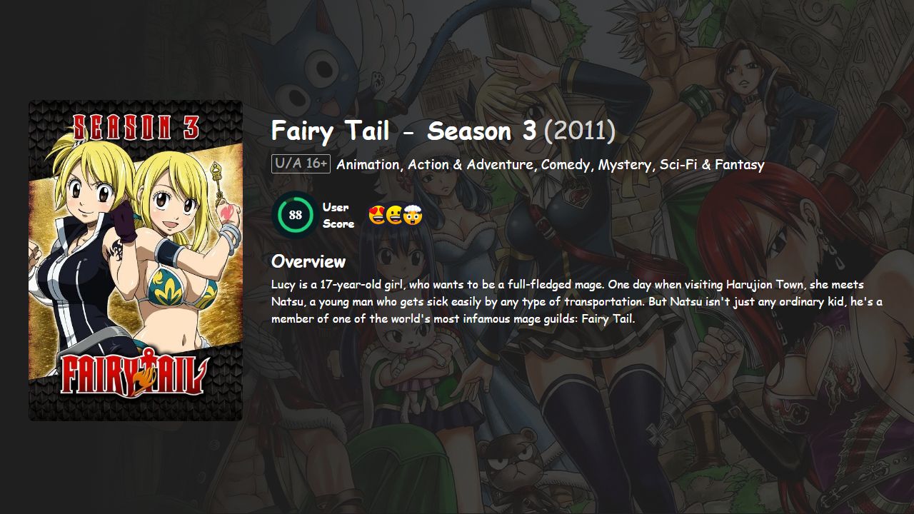 Fairy Tail Season 3 Hindi-English-Japanese Dubbed