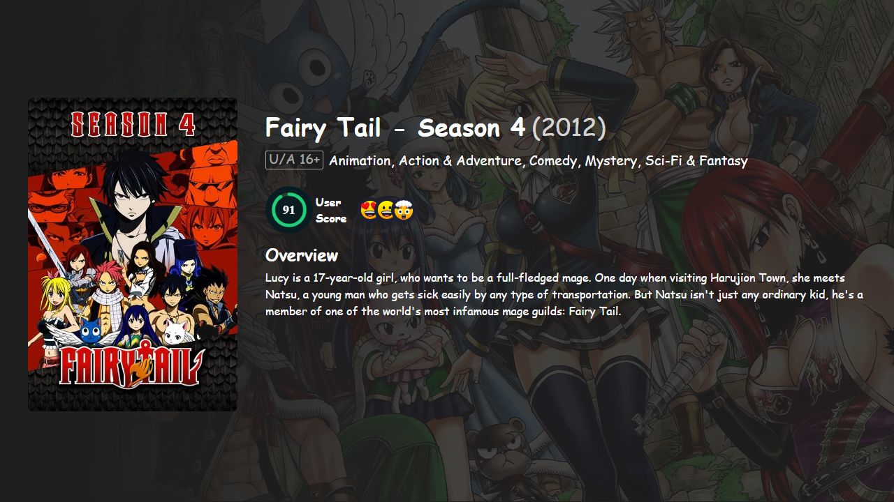 Fairy Tail Season 4 Hindi-English-Japanese Dubbed