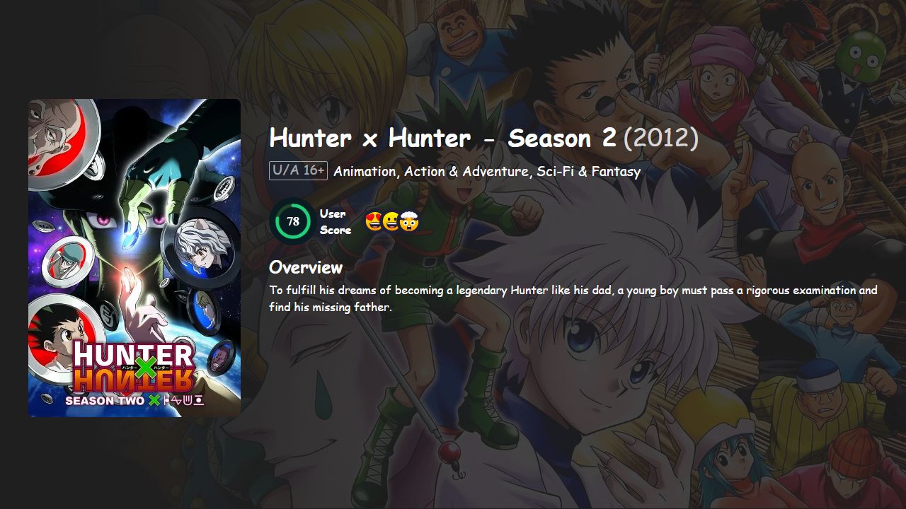 Hunter x Hunter Season 2 Hindi-Urdu-English-Japanese Dubbed