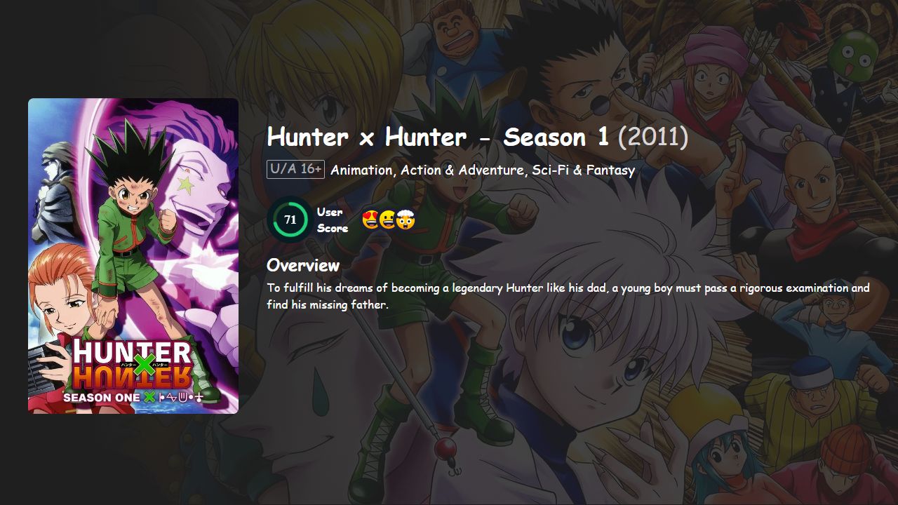 Hunter x Hunter Season 1 Hindi-Urdu-English-Japanese Dubbed