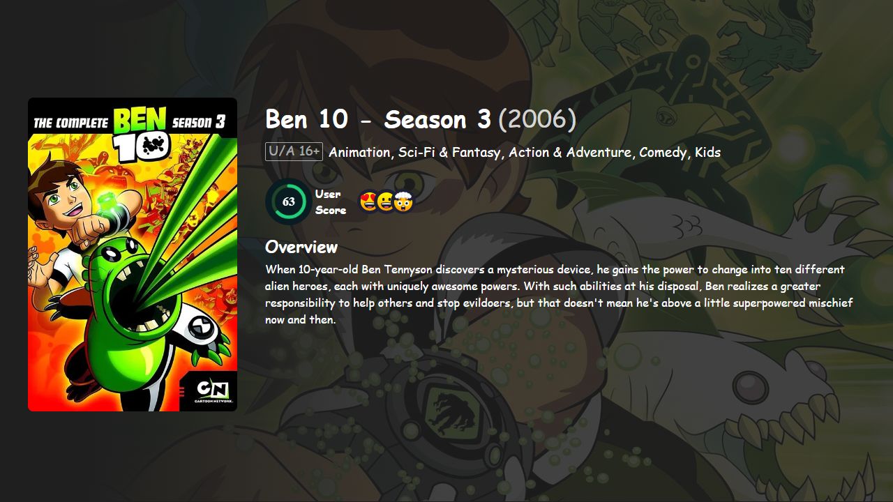 Ben 10 Season 3 Hindi-English Dubbed