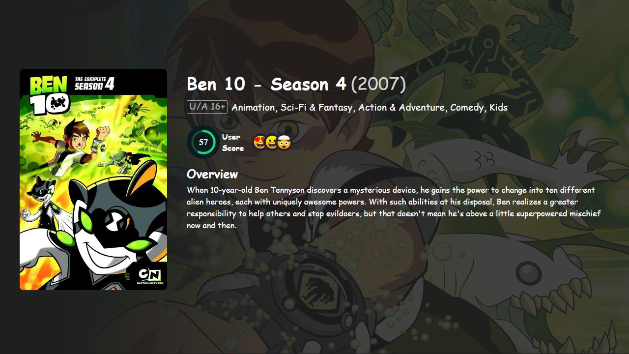 Ben 10 Season 4 Hindi-English Dubbed