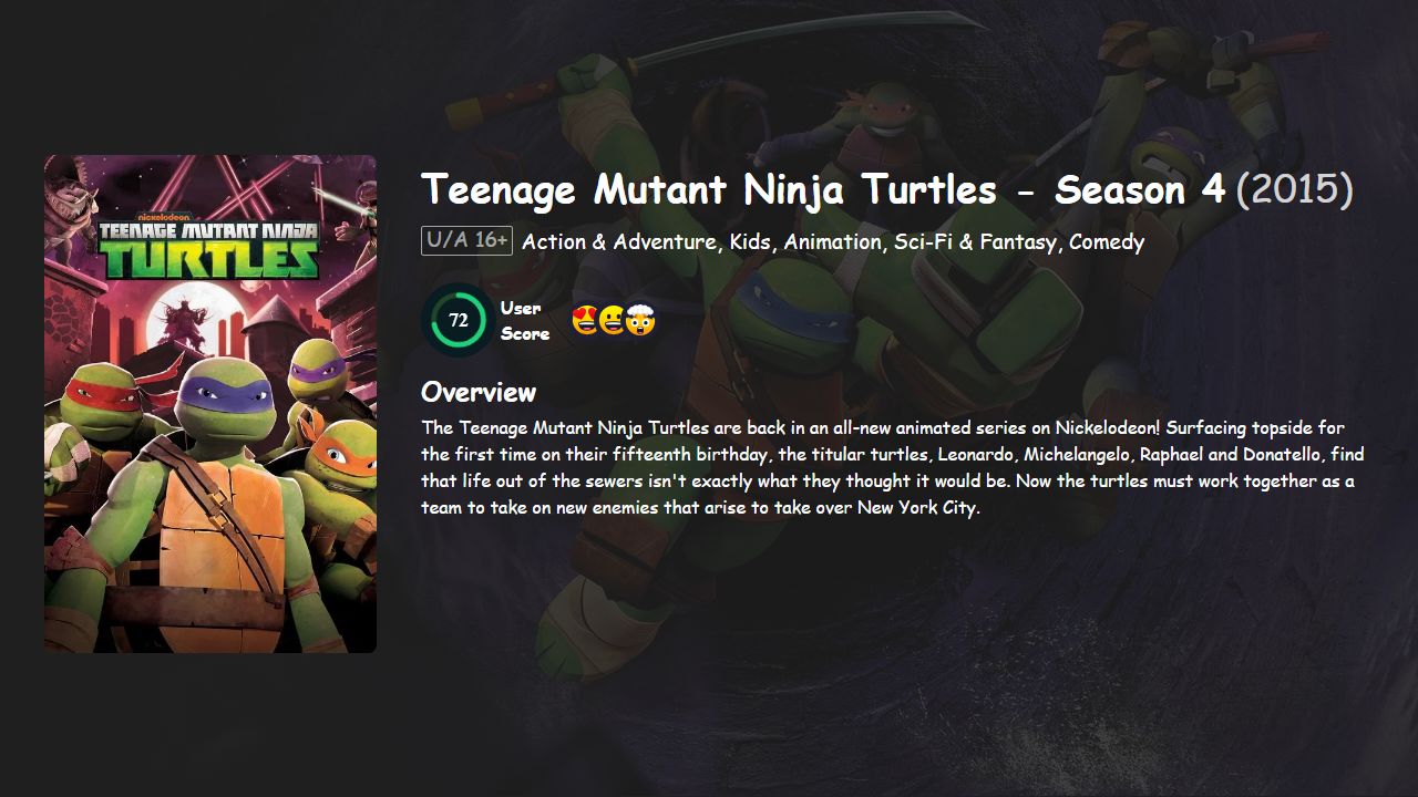 Teenage Mutant Ninja Turtles Season 4 Hindi-Telugu-Tamil-Malayalam-English Dubbed