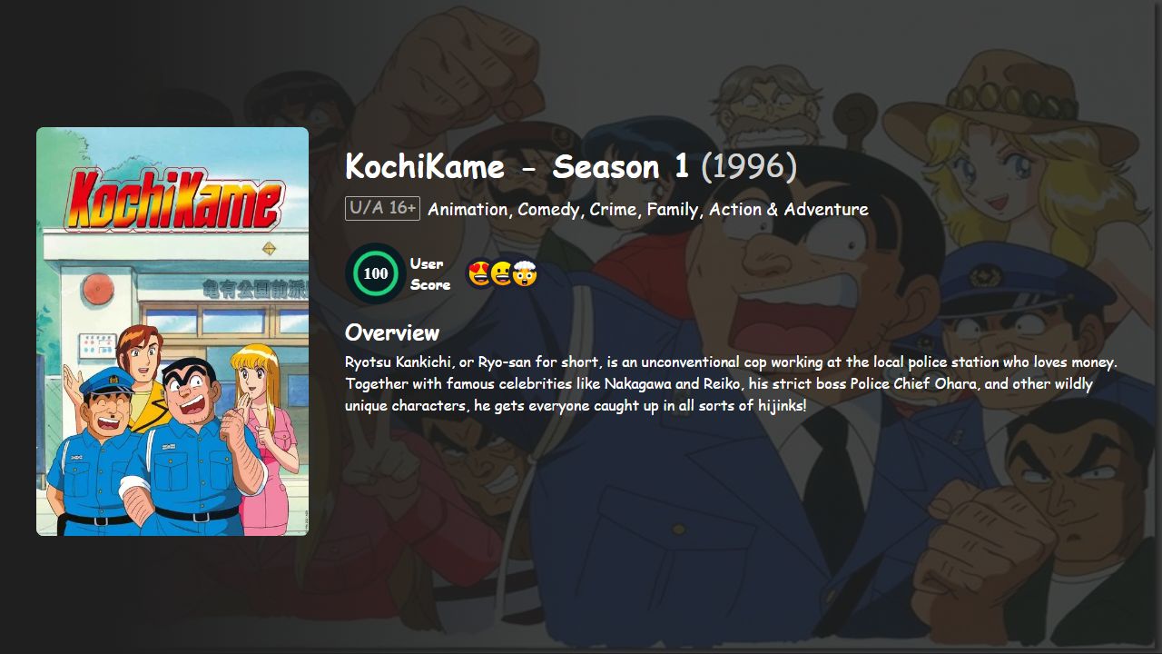 KochiKame Season 1 Hindi-Telugu-Tamil-Bengali-Malayalam-Japanese Dubbed