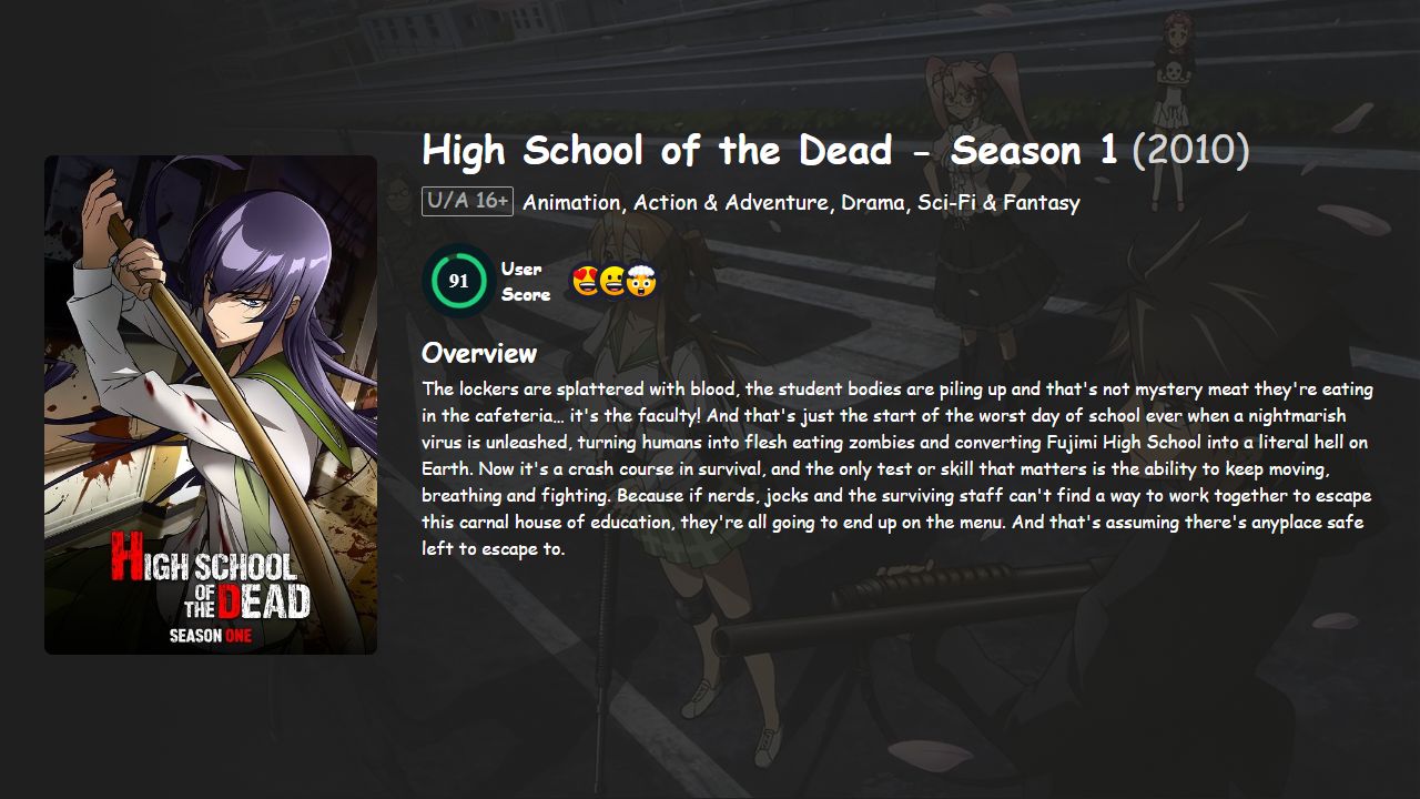 High School of the Dead Season 1 English-Japanese Dubbed