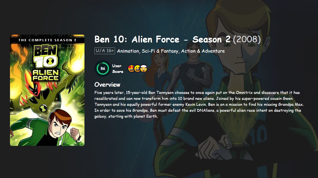 Ben 10: Alien Force Season 2 Hindi-Bengali-English Dubbed