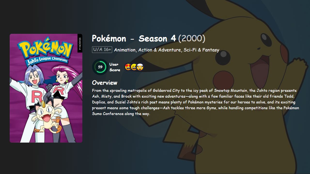 Pokémon Season 4 Hindi-Telugu-Tamil-English Dubbed