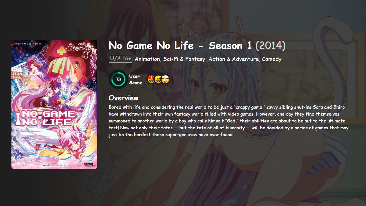 No Game No Life Season 1 English-Japanese Dubbed