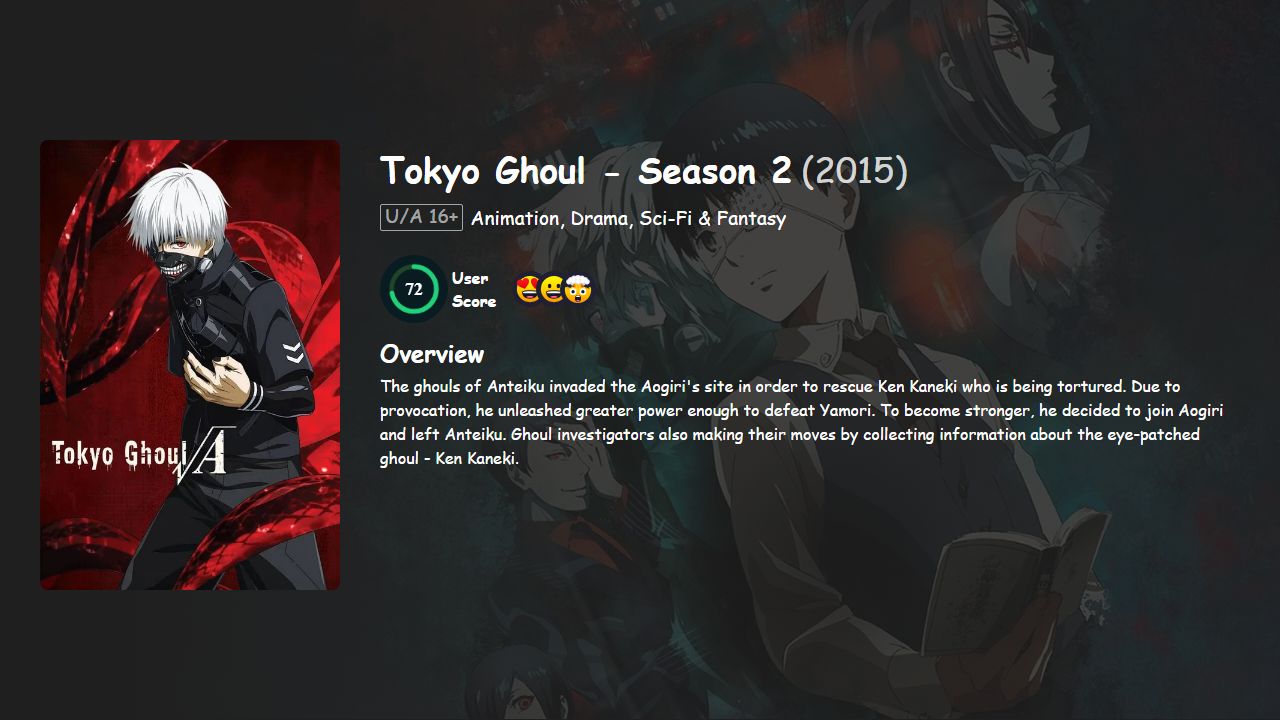 Tokyo Ghoul Season 2 Hindi-Japanese Dubbed