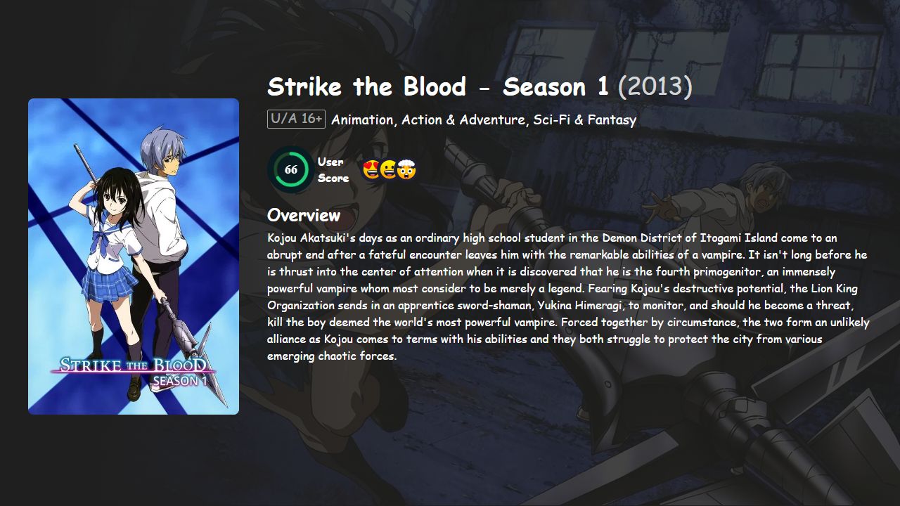 Strike the Blood Season 1 Hindi-English Dubbed