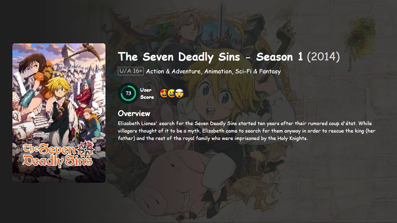 The Seven Deadly Sins Season 1 English-Japanese Dubbed