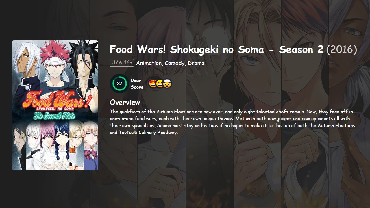 Food Wars! Shokugeki no Soma Season 2 Hindi-English-Japanese Dubbed
