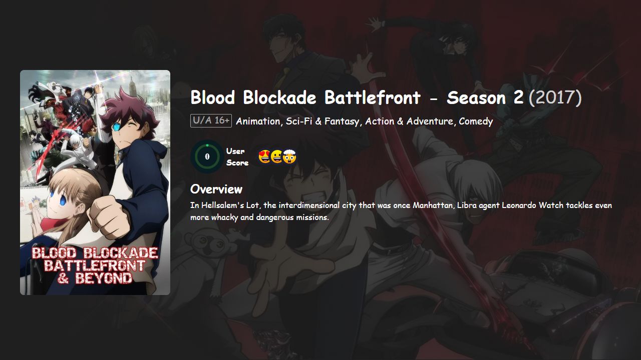 Blood Blockade Battlefront Season 2 Japanese Dubbed