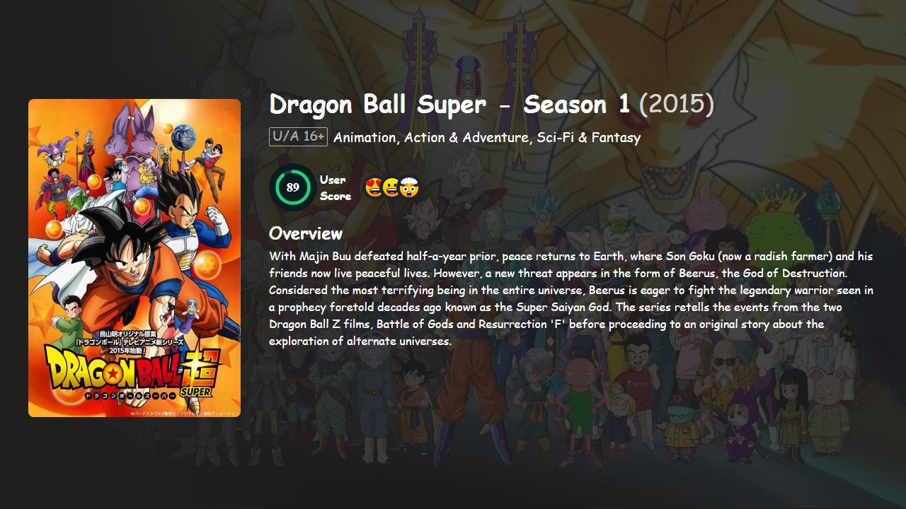 Dragon Ball Super Season 1 Hindi-Telugu-Tamil-English-Japanese Dubbed