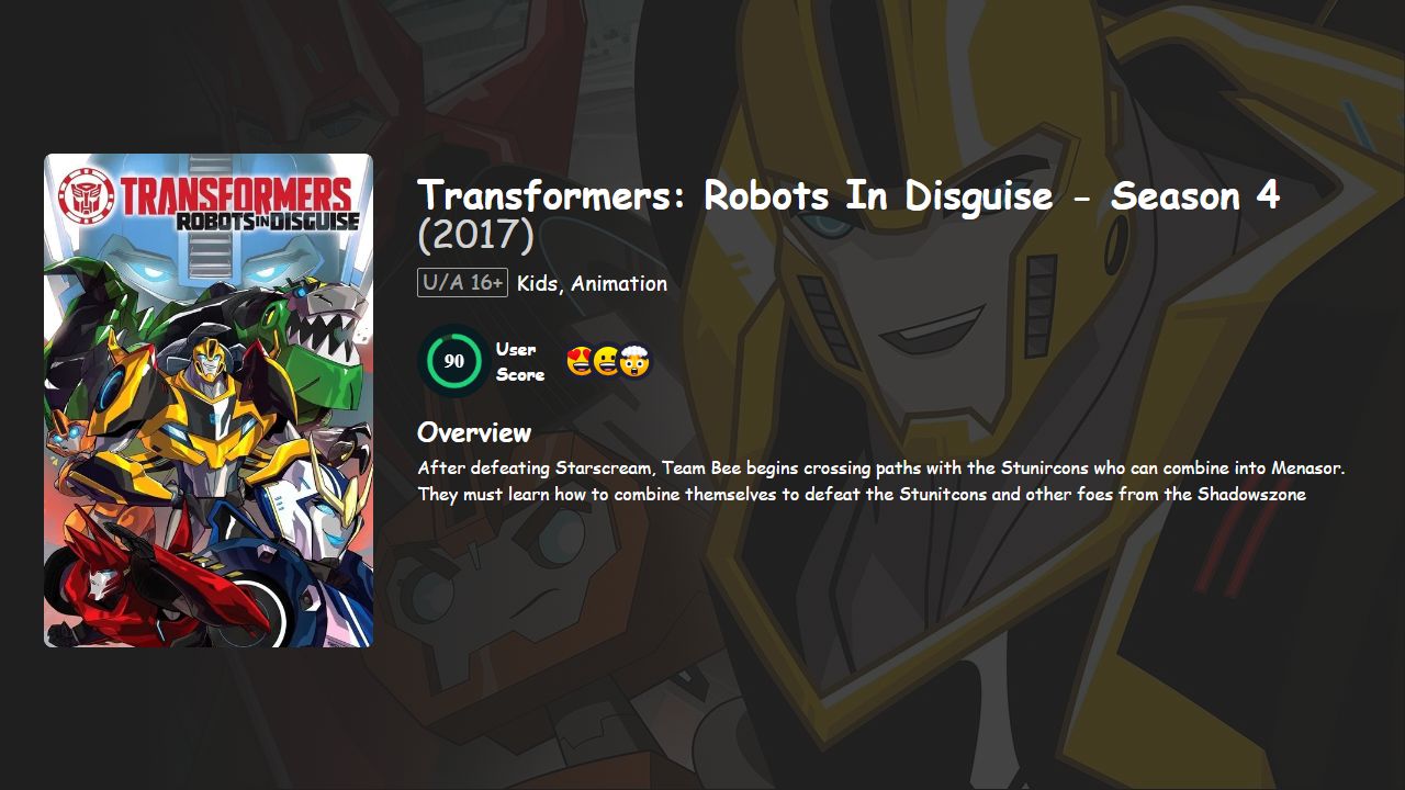 Transformers: Robots In Disguise Season 4 Hindi-Telugu-Tamil-English Dubbed