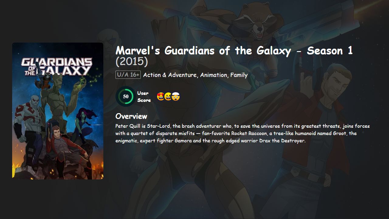 Marvel’s Guardians of the Galaxy Season 1 Hindi-Telugu-Tamil-English Dubbed